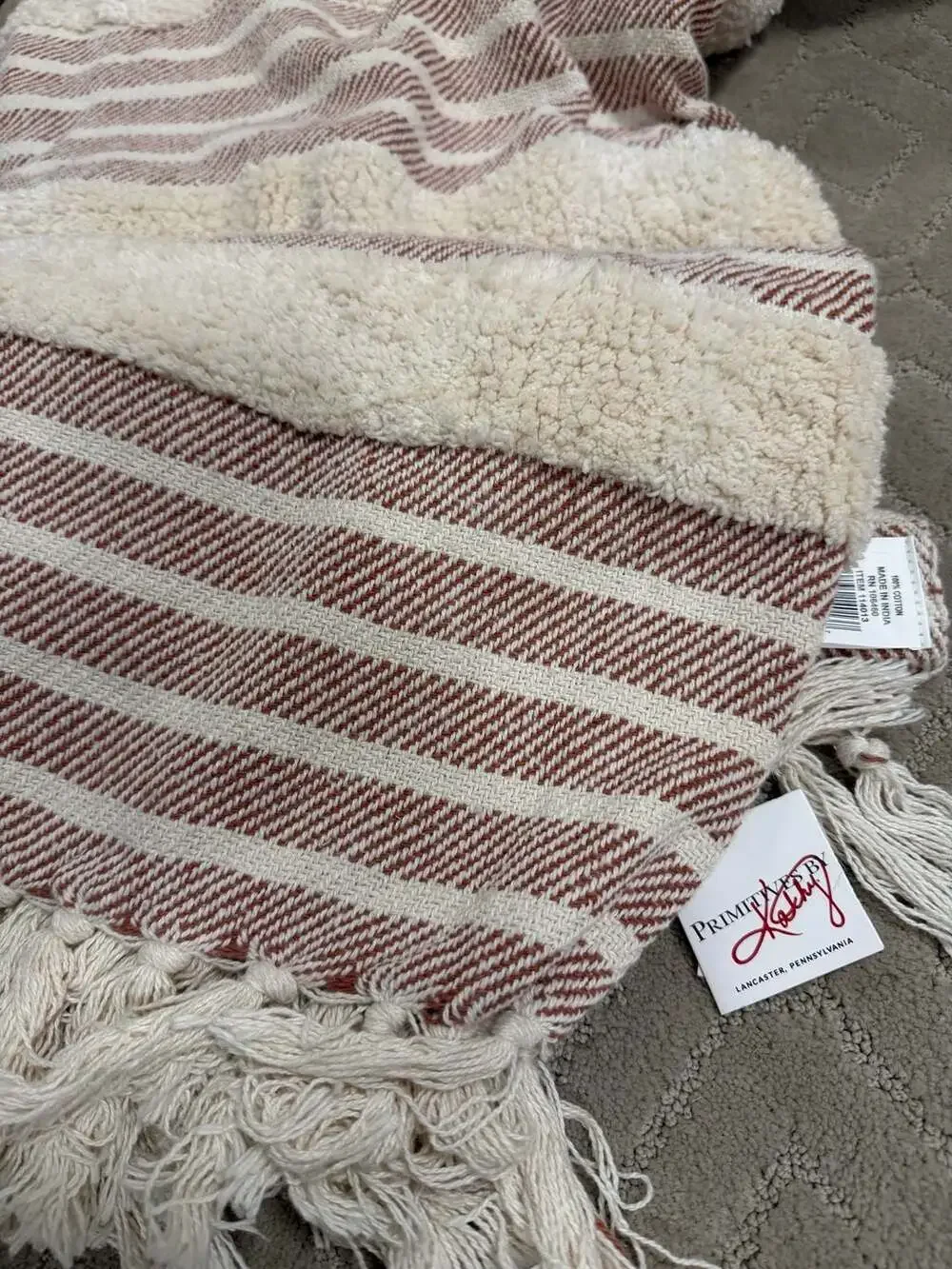 Primitives by Kathy Sierra Stripes Cotton Throw Blanket